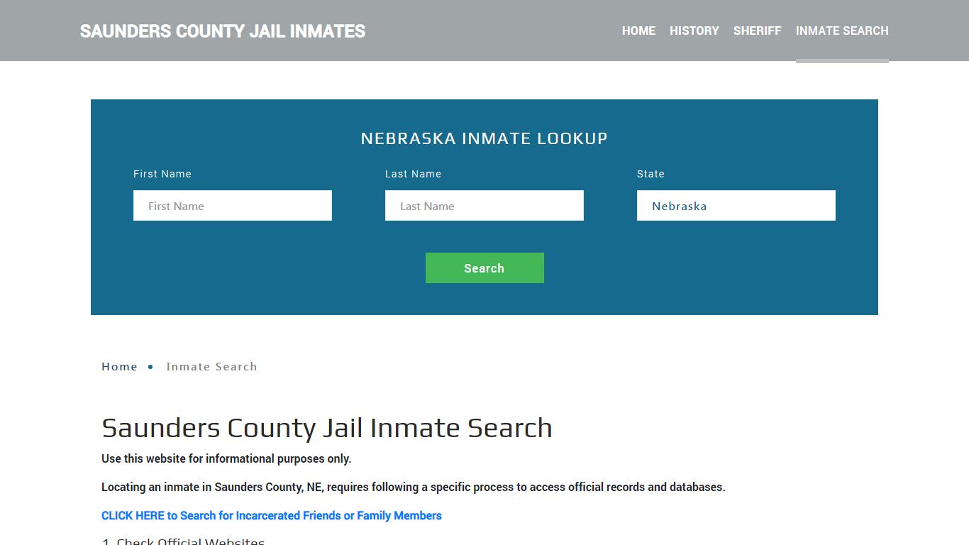 Saunders County, NE Detainee Lookup