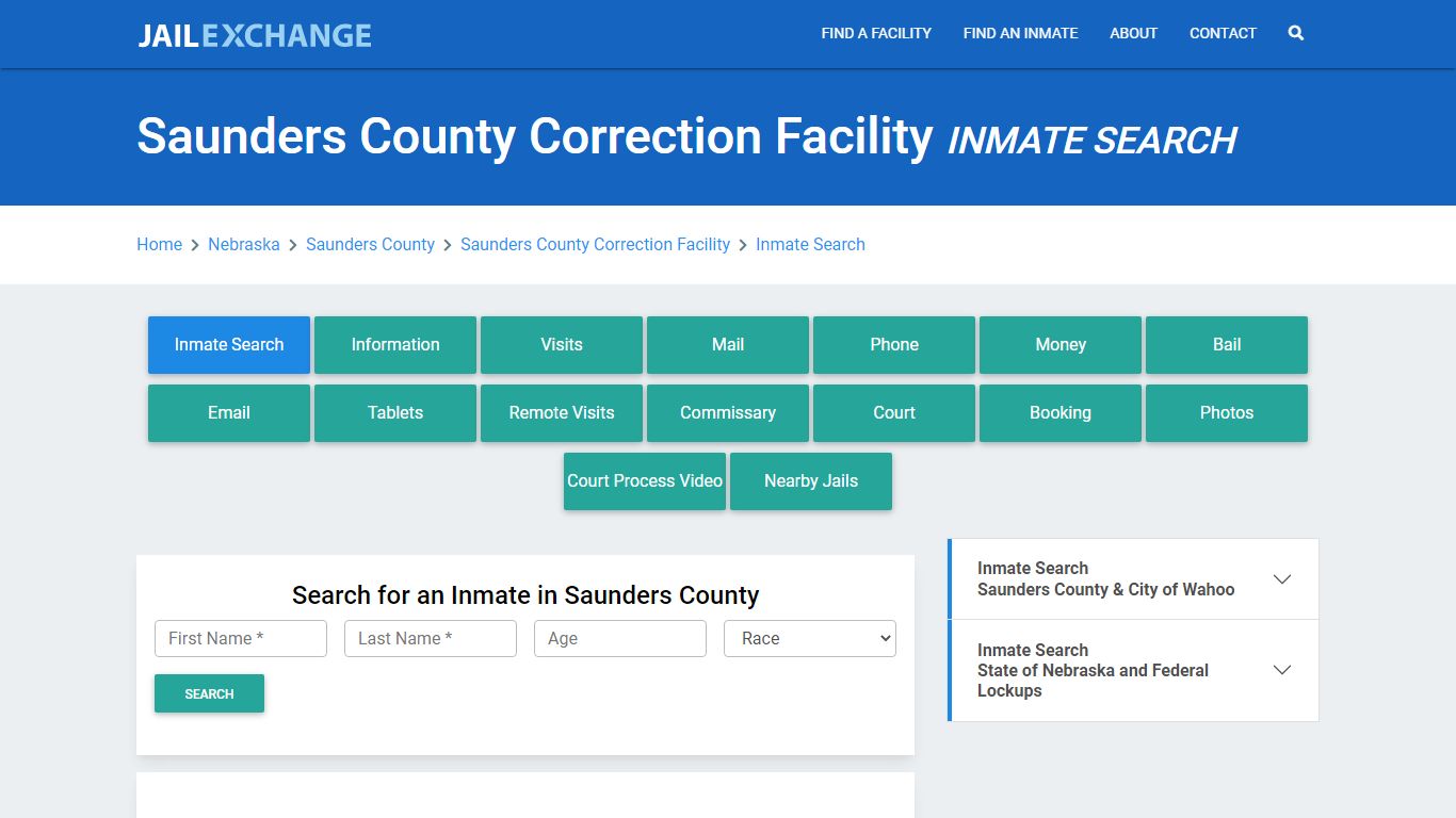 Saunders County Correction Facility Inmate Search - Jail Exchange