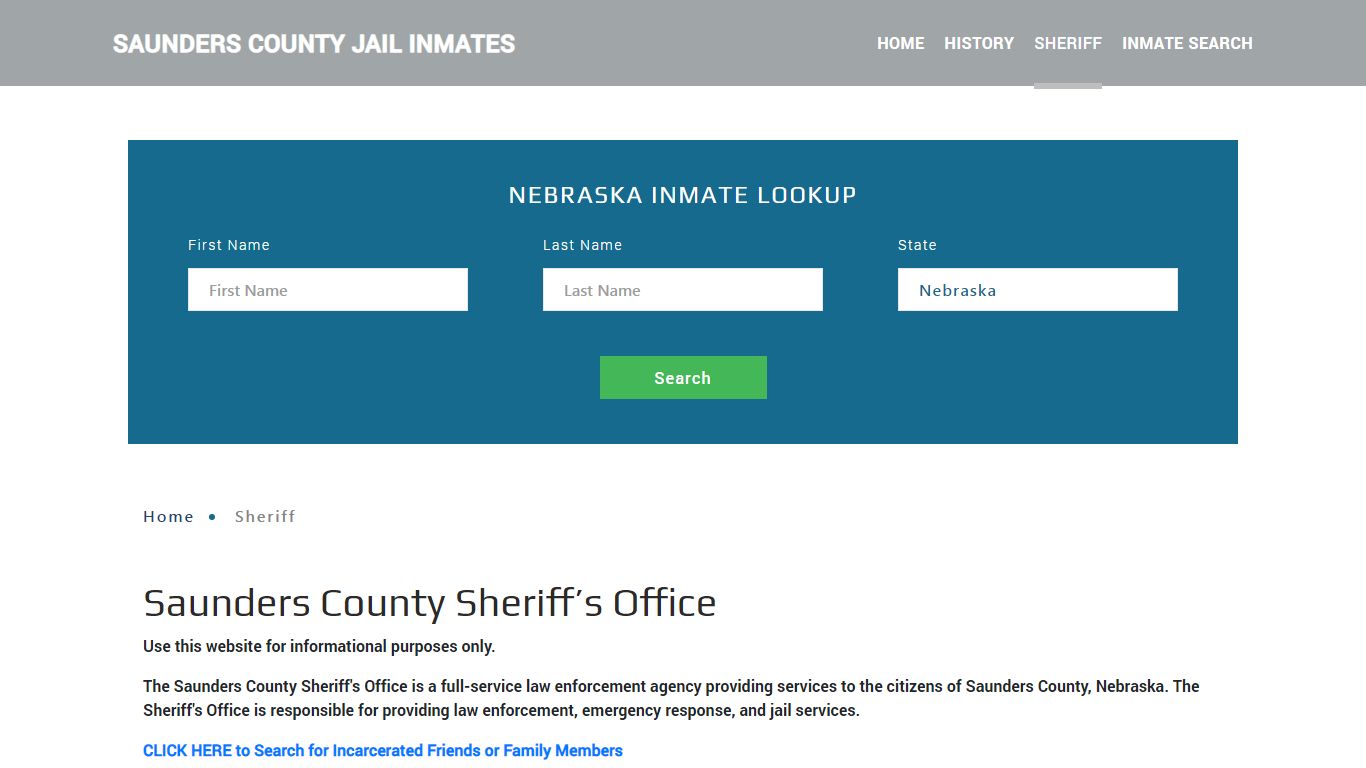 Saunders County Sheriff, NE Arrest Warrant Lookup