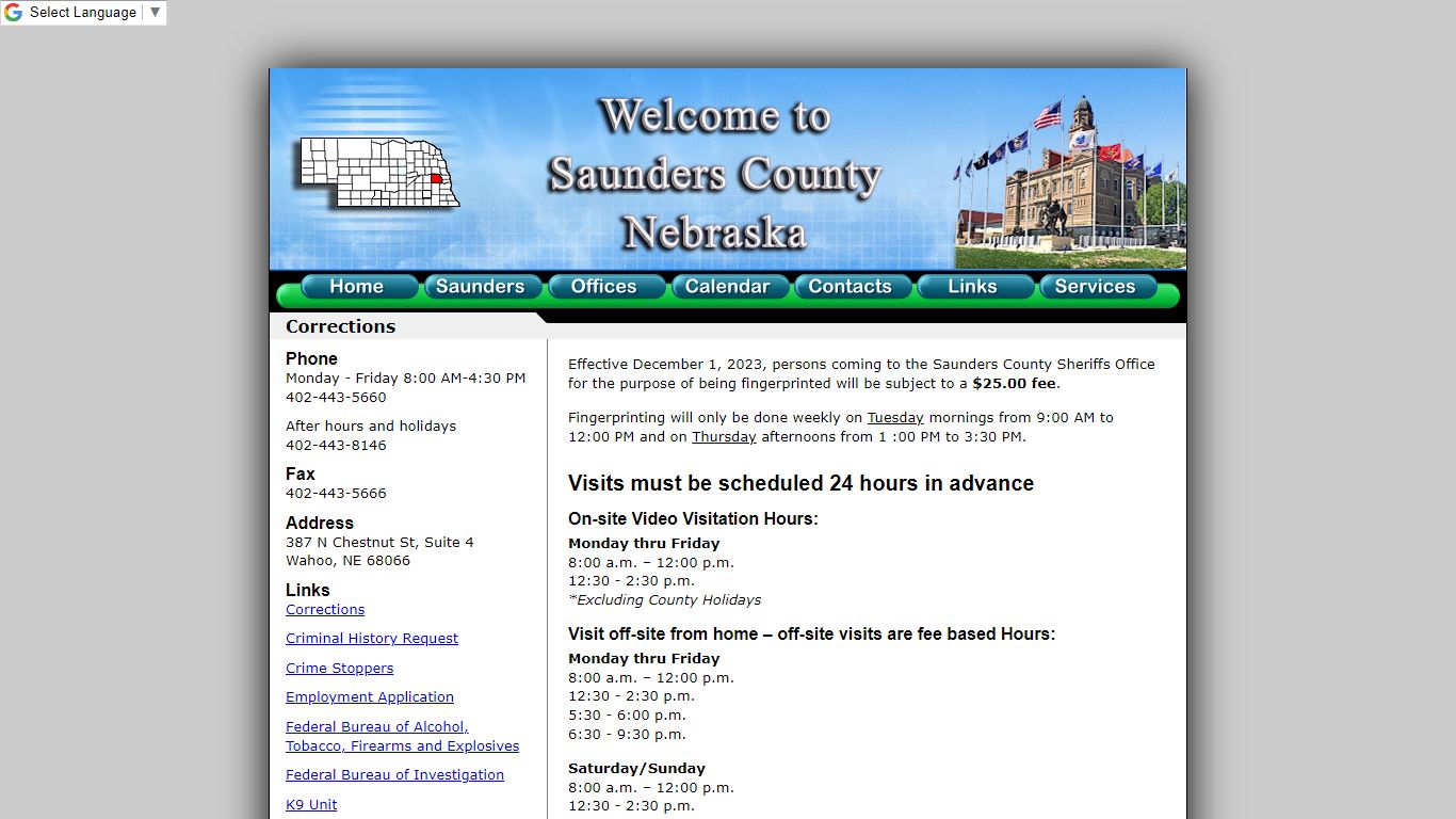 Saunders County Department of Corrections - Nebraska